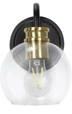 6” W 1-Light Vanity Sconce Lighting for On The Wall and Over The Mirror Black 