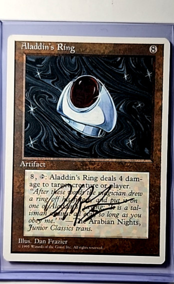 1995 MTG Magic the Gathering Fourth Edition Artist Autograph Aladdin's Ring LP