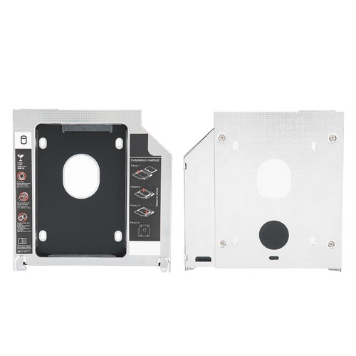 2x 2nd SSD HDD Caddy Optical Drive Bay DVD Adapter Case 9.5mm With 3‑Way Pro NEW - Afbeelding 9 van 12