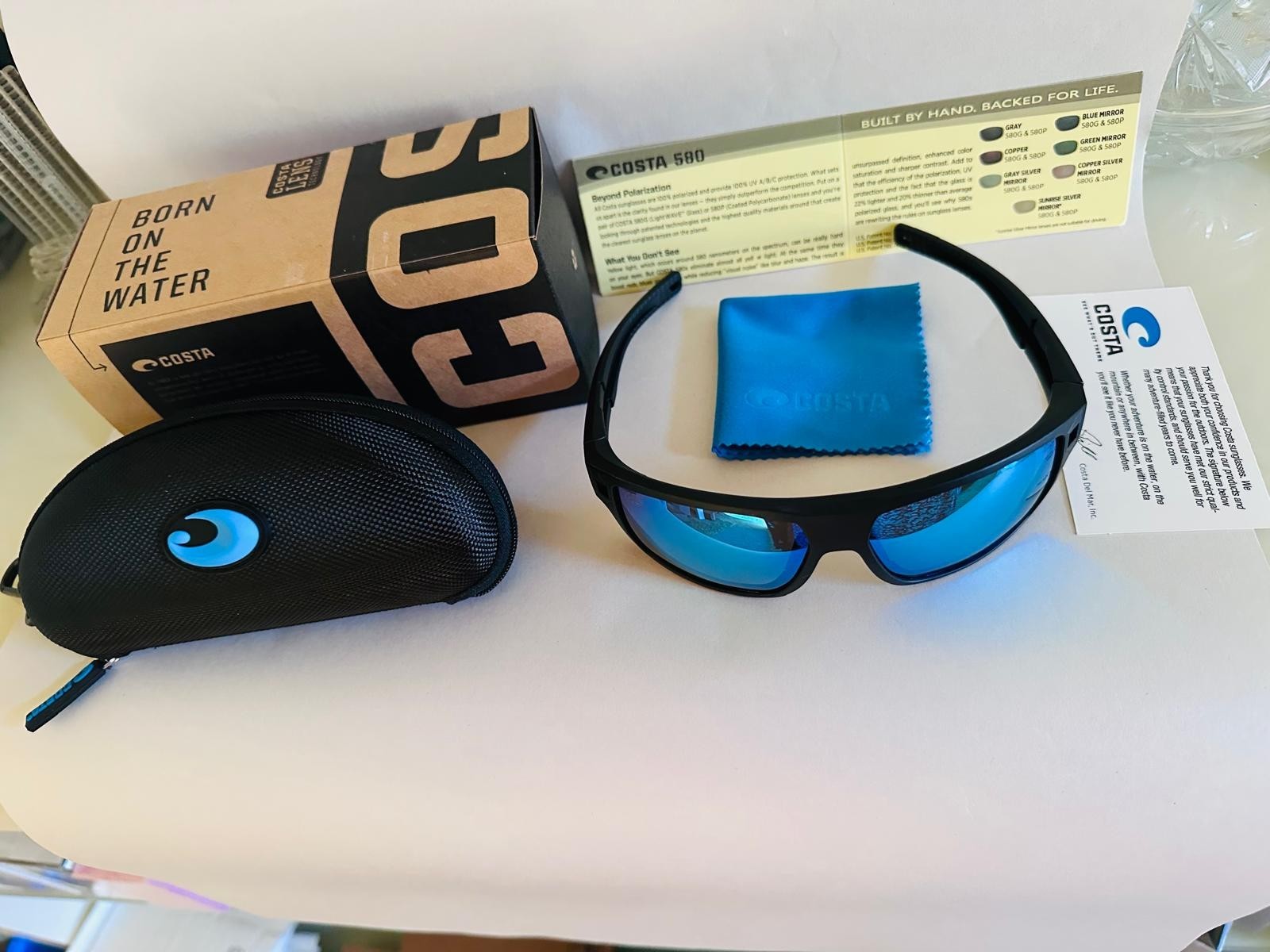 Costa Del Mar DIEGO Matte Black Frame with Blue Mirrored Polarized Lenses 580P