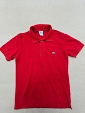 Lacoste Men's Red Cotton Short Sleeve Polo Shirt Regular