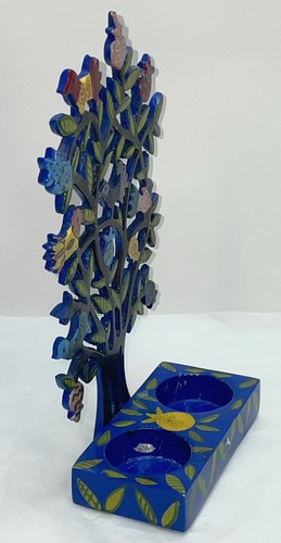 Tree of Life Candlesticks with Birds and Pomegranates in Lazer Cut Metal - Picture 13 of 13