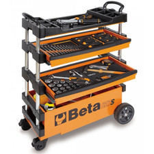 Beta C27S Carrello portautensili portatile pieghevole arancione con cassetti senza attrezzi 027000201