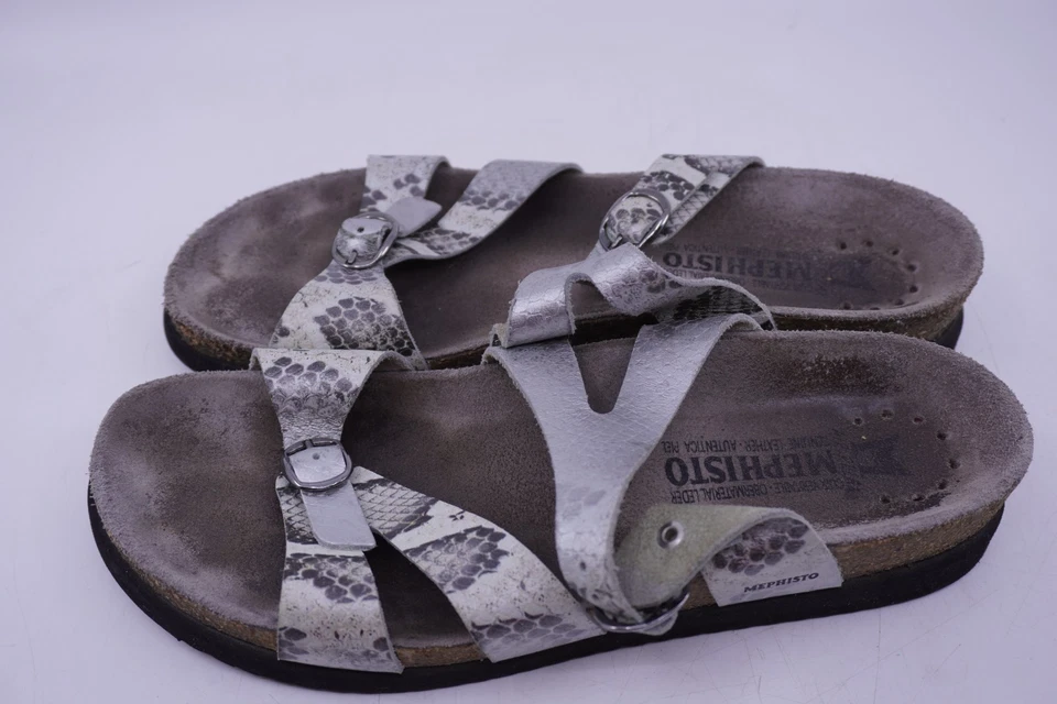 Sandalias de cuero con tiras Mephisto Helen para mujer talla EU 39 US 9 negras serpiente deslizable Foto 4 de 4