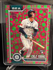 COLE YOUNG 2026 Topps Series 1 Holiday Polka Dots Green Pink RC Mariners #129