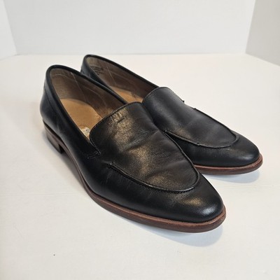 Aerosoles Black Leather Loafers Womens 7.5 East Side Slip On Comfort Shoes