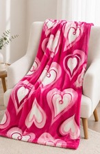 NEW Betsey Johnson 50"x70" Soft Plush Throw Blanket Heart Hearts