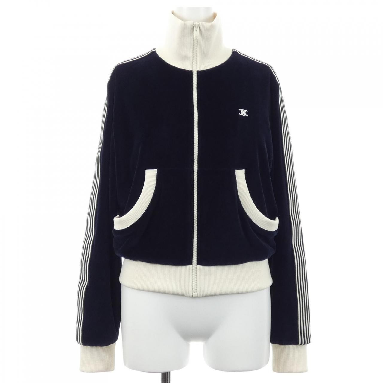 Authentic CELINE Track suit jacket 2Y16E748Q Blou… - image 1