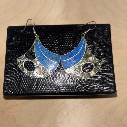 Alpaca Mexico silver abalone earrings