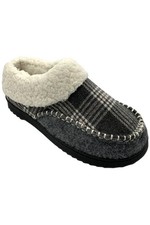 Dearfoams Women's Nyla Felted Clog Slippers Dark Heather Gray