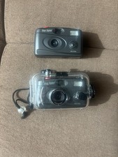 Snap Sights 2x 35mm Point Shoot Film Cameras w/ Underwater Case untested