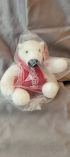 Coca Cola White Polar Bear With Red Scarf 4" Plush Stuffed Animal New In Package