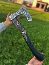 Custom HAND FORGED Carbon Steel Viking Axe VALHALLA AXE Throwing AXE W/Sheath