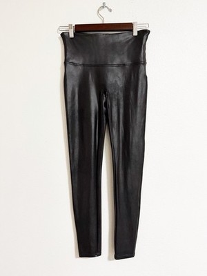 Spanx Faux Leather High Waisted Leggings Black Size L