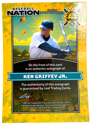 2025 Leaf Baseball Nation Platinum Blue Lava #KGJ Ken Griffey Jr