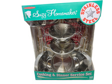 Suzy Homemaker Metal Pan Set 12 Pieces -Play Toy Cooking Set