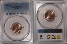 2025 D Lincoln SHIELD 1c Cent  PCGS MS67RD
