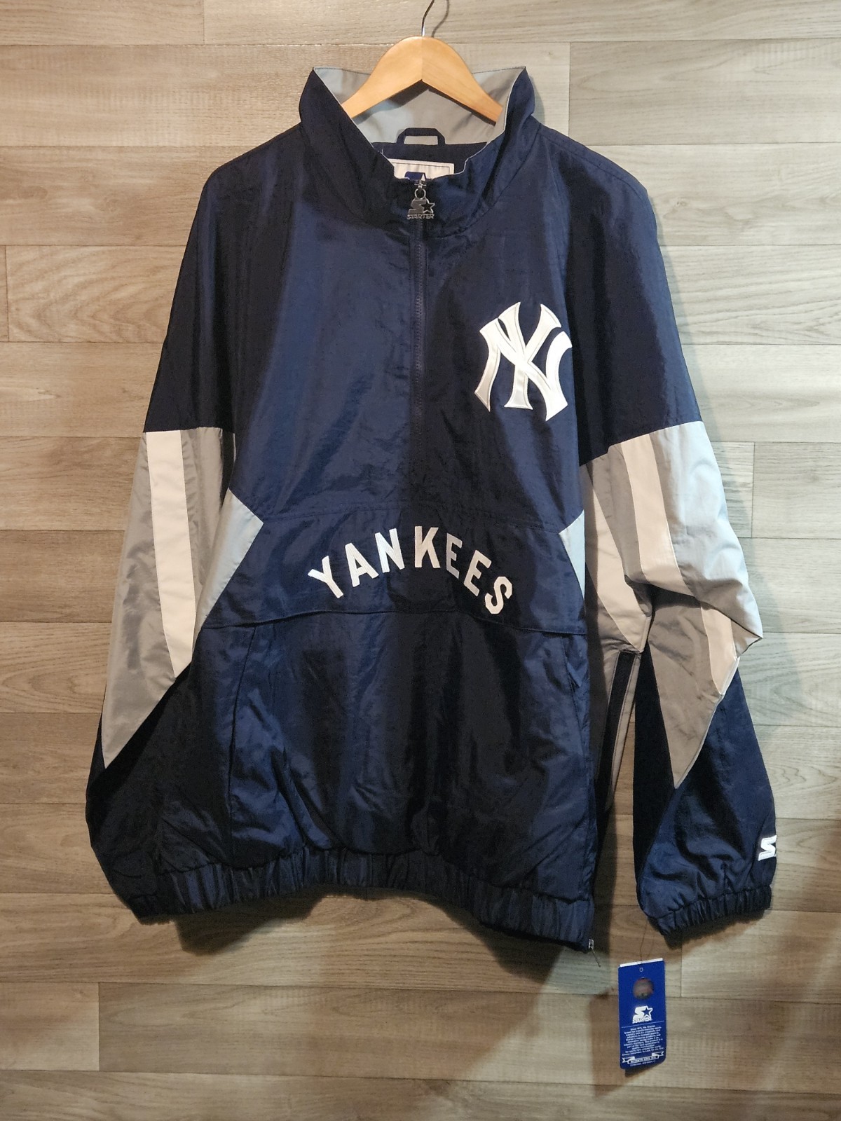 New York Yankees Men's Starter Pouch 1/4 Zip Windbreaker Jacket Size 2XL MLB