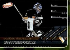 2001-02 Pacific Atomic Statosphere Johan Hedberg Pittsburgh Penguins #8