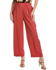 Anne Klein High Rise Pull-on Wide Leg Pleated Front Pants Women's M Red Pull-On