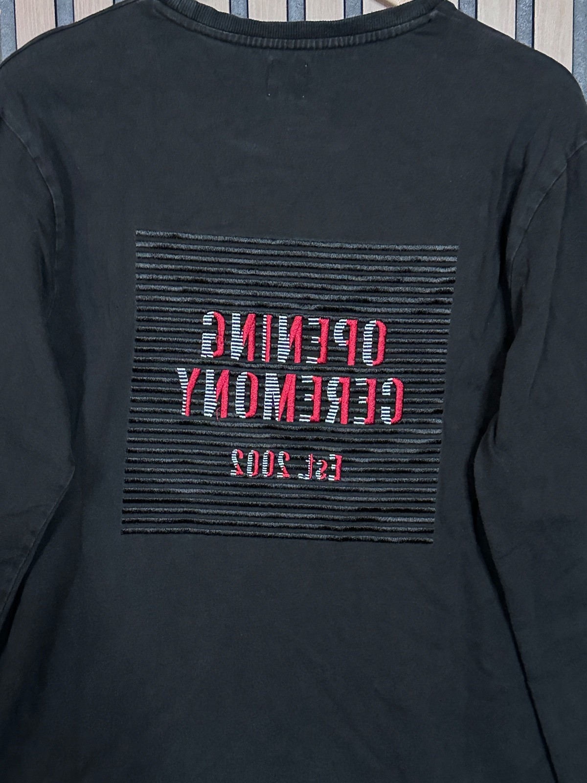 Opening Ceremony Sweatshirt Large Womens Black Fleece Pullover Graphic Sweater image 4