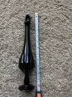 Fenton Black Glass Swung Vase Single Bud vase 12.25” Thumbprint Vintage MCM