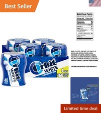 Gum White Peppermint Sugar Free Chewing Gum Bulk Pack, 40 Piece Bottle Pack of 4