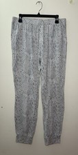 Alfani Intimates Printed Pajama Jogger Pants in Gray Size Large Lightweight