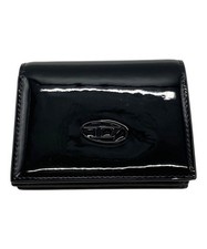 Diesel PLAY Bi Fold III schwarze Leder-Geldbörse P6255 5 Karten Münzfach auth...