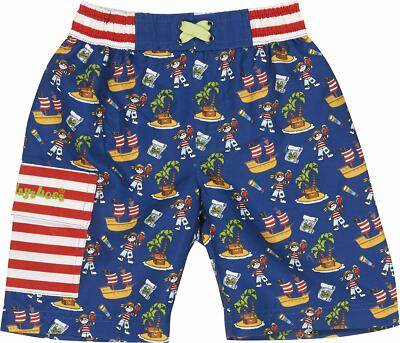 Playshoes Boy's Swimming Pirate Island Swim Shorts, Blue Original Size:7-8 Year