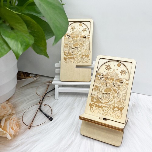 1 Piece Of Engraved Pattern Mobile Phone Computer Portable Stand Campus Gift - 第 1/5 張圖片