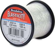 Beadalon Elasticity Stretch Cord - Clear Strong 0.8mm Size, 100m Roll