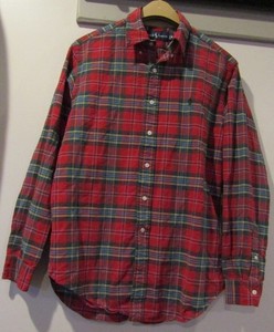 ralph lauren red and green plaid shirt