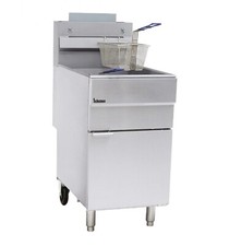 LPG Commercial Stainless Gas Fryer - 2 wheels on back legs