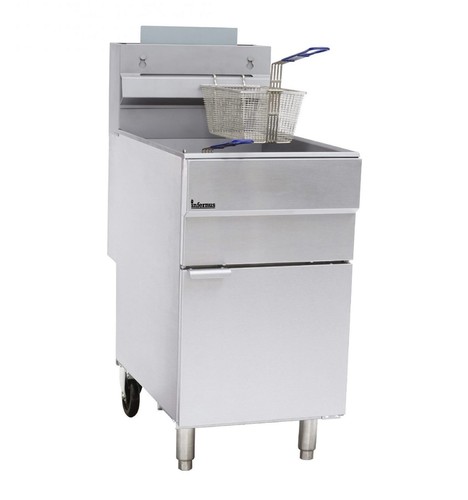 LPG Commercial Stainless Gas Fryer - 2 wheels on back legs - 第 1/2 張圖片