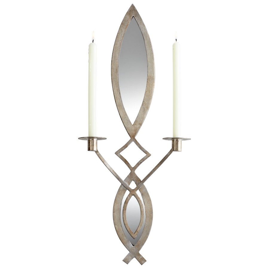 Cyan Design Exclamation Wall Candleholder, Mystic Silver - 06030