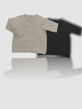  375 Neiman Marcus Women's Beige Cashmere V-neck Knit-Rib Sweater Size L