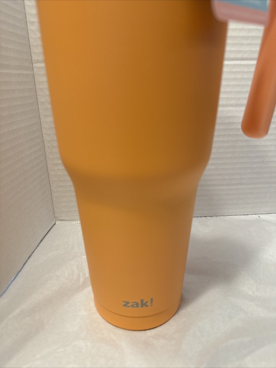 Zak! Everyday Smiles Thermal Tumbler 2 in 1 Lid Handle Orange 40