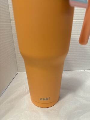 Zak! Everyday Smiles Thermal Tumbler 2 in 1 Lid Handle Orange 40