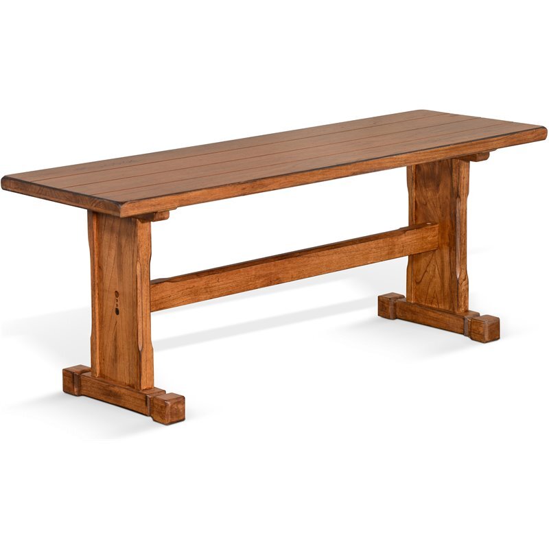 Sunny Designs Sedona 18.5&quot; Farmhouse Mindi Wood Nook Side Bench in 