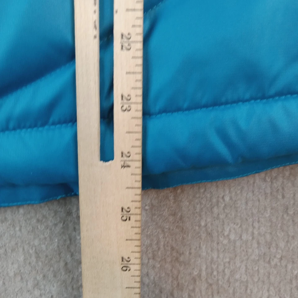 Chaqueta acolchada New Balance para mujer grande azul cremallera completa cuello falso bolsillos cálidos Foto 3 de 4