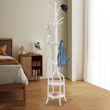 Coat Hanger Stand Max Load About 15kg Metal Coat Rack 31 31 185cm White Hat Rack
