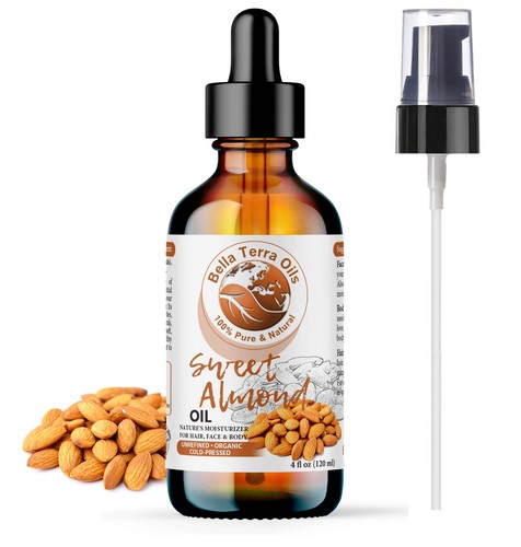 Organic Cold-Pressed Sweet Almond Oil 100% Pure Skin Hair Massage Oil - 第 1/13 張圖片