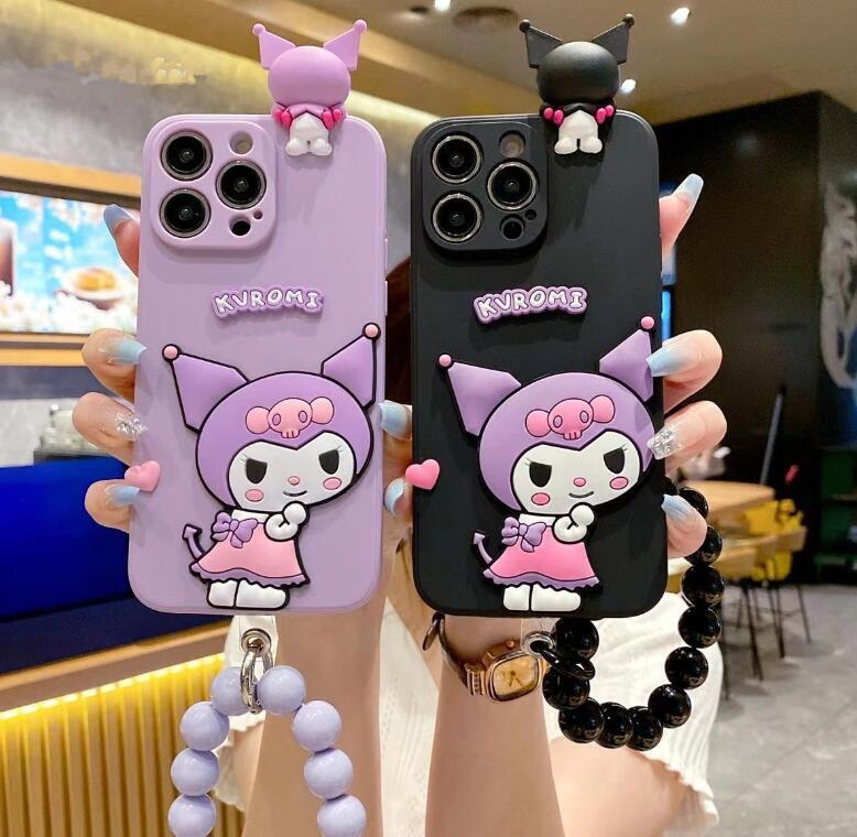 クロミPuffy Phone Case iPhone 16 ProMax Kuromi Phone Case For iPhone 16 15 14 13 12 11 Pro Max XS 7