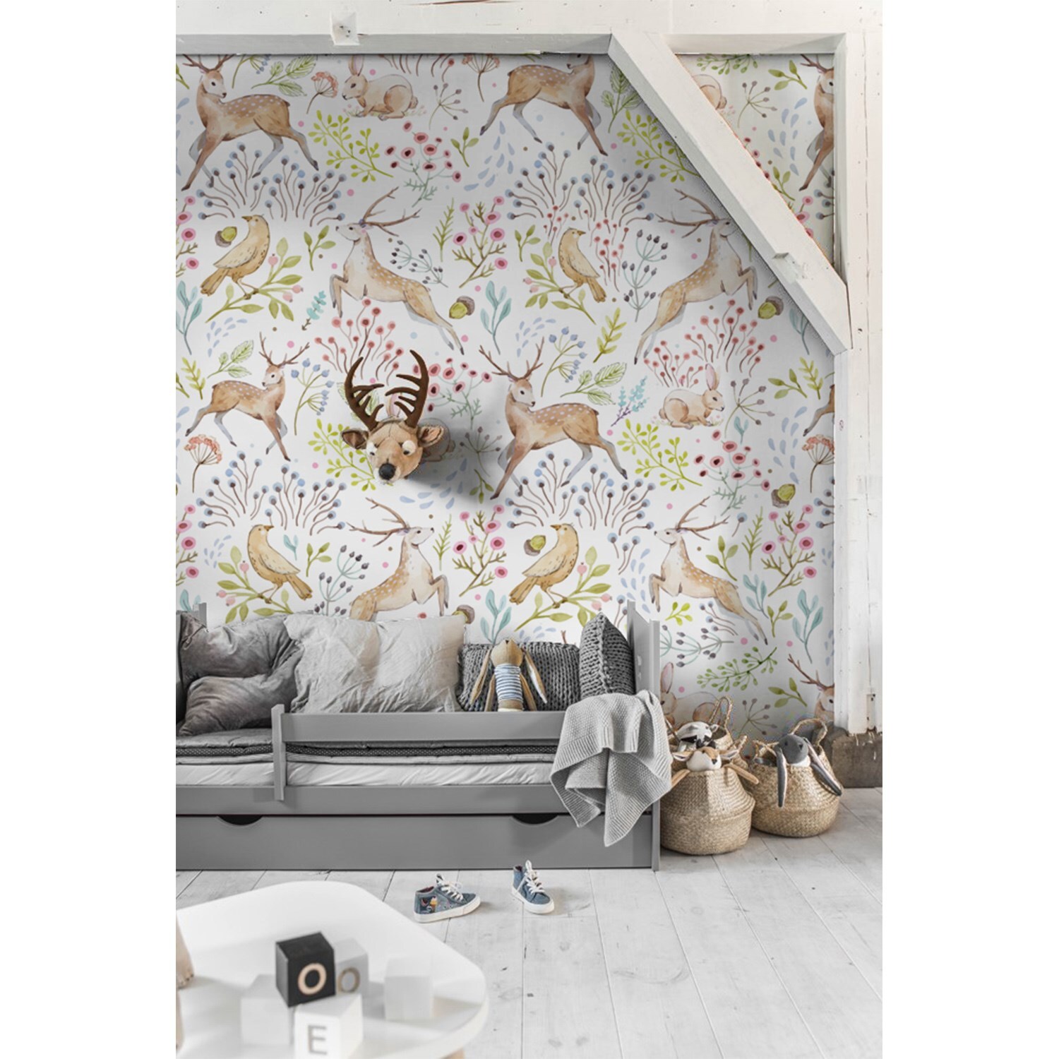 Wald Licht Tiere Tapete Kinderzimmer Ablösbar Fototapete Wandtapete