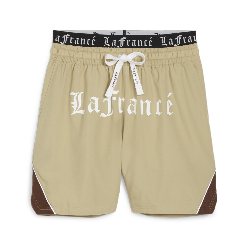 Тканые шорты Puma Hoops X Lafrance Мужские бежевые повседневные спортивные штаны 62283201