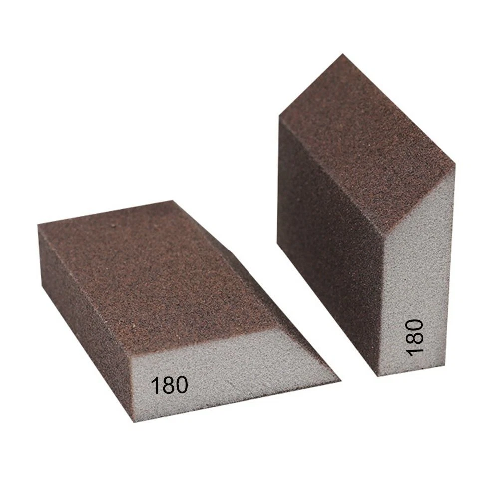 4Pcs Grey Single Sanding Sponge 180 Grit Sponge Sand Block Wood Metal Drywall