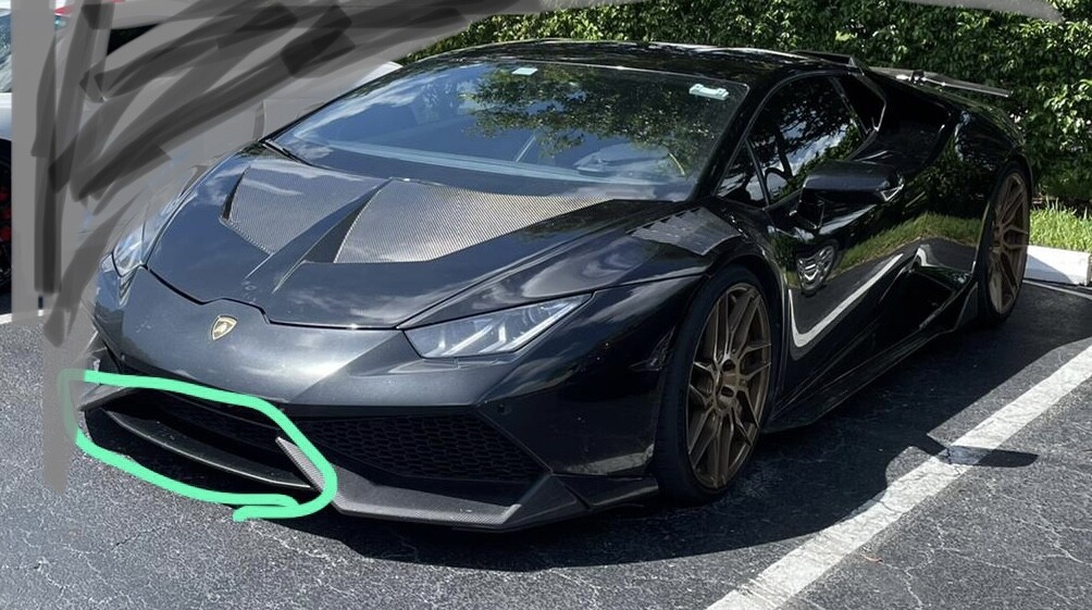 2014-19 Lamborghini Huracan 610-4 center Front Lower Spoiler Carbon Fiber USA 