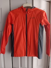Columbia Rain Jacket Hooded Windbreaker Orange LG 14-16 Thin