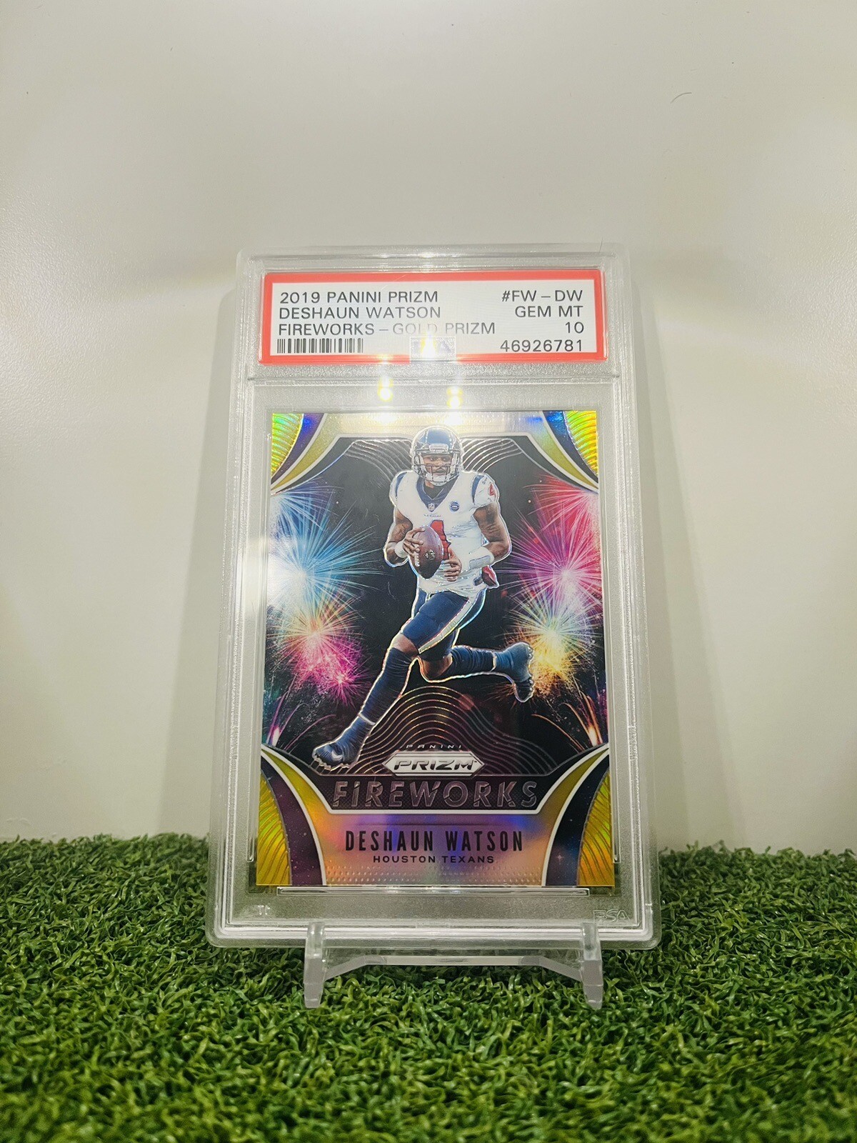 2019 Prizm Deshaun Watson PSA 10 Gold Fireworks /10 Texans Browns Gem Mint 10